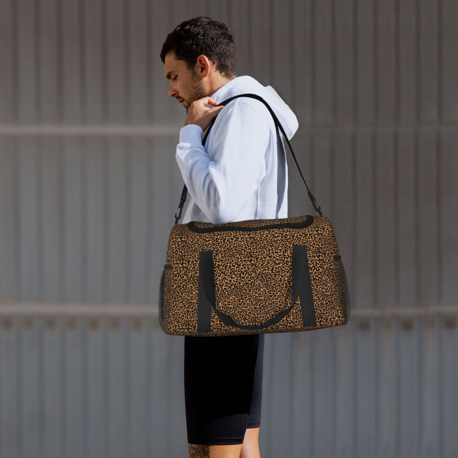 Fuzoiu Leopard Print Travel Duffle Bag,Carry On Tote Bags,Duffel Bag,Sport Gym Bag, Hospital Bag for Labor and Delivery, Overnight Bag,Luggage Bag