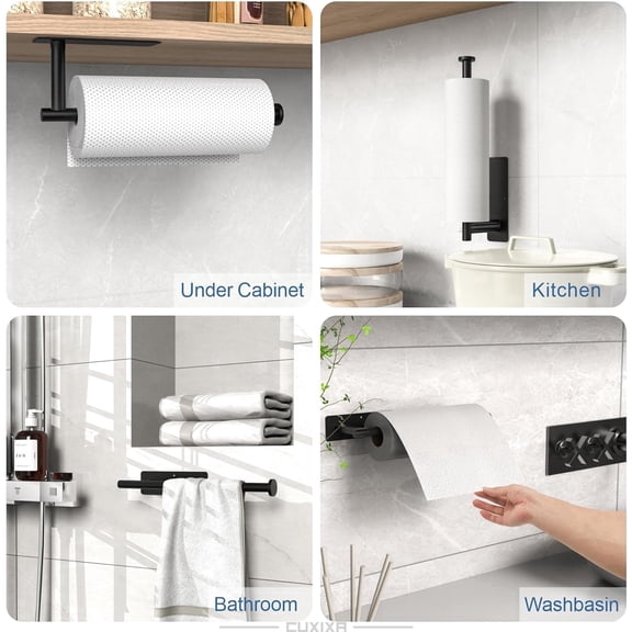 Paper Towel Holder, Stainless Steel Under Cabinet & Wall Mount