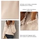 thumbnail image 5 of Jersey de punto con volantes para mujer, suéter de manga larga con cuello en V y botones, Top para primavera y otoño, 5 of 6