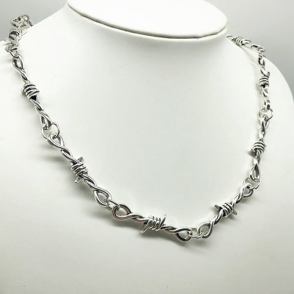 Hip Hop Gothic Punk Style Necklace With Barbed Wire