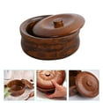 thumbnail image 5 of Wooden Salad Bowl with Lid for Fruit Serving Bowl Food Container 1 Set, 5 of 8