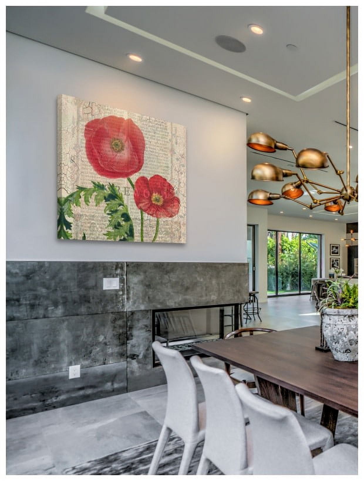 "Poppy Pages Square II" Painting Print on Wrapped Canvas
