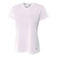 thumbnail image 2 of A4 Short Sleeve V-Neck Bird's Eye Mesh Tee For Women in White NW3254, 2 of 2