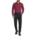 thumbnail image 2 of INSPIRE CHIC Men's Solid Color Button Down Long Sleeves Stretch Business Dress Shirt M Burgundy, 2 of 5