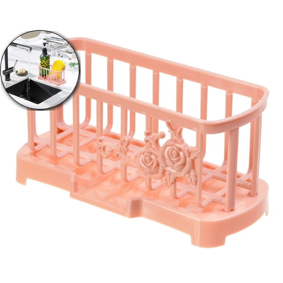 Dvruxg Sink Storage Holder Drain Rack Hollowed-Out Quick Drying Durable Sink Sponge Soap Holder Kitchen Supplies Sink Organizer Rack Sink Organizer Rack
