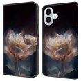 thumbnail image 1 of KAIYANG Funda protectora de cuero con estampado de panda y peonías para iPhone 16, 1 of 5