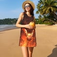 thumbnail image 3 of Fotbe Magma Fire Black Dragon Vestido de Verano sin Mangas para Mujer – Vestido Midi Línea A, Estilo Camiseta Floral, Vestido Playero Casual y Fluido, 3 of 7