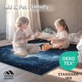 thumbnail image 4 of ODIKA 6'x9' Machine Washable Non-Slip Area Rug, Celestial Night Sky Motif with Moons and Scattered Starbursts Design High Traffic Rug, Blue, 127291, 4 of 7