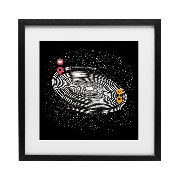 Stupell Industries Eclectic Love Long Distance Black Framed Print Under Glass, 13 x 13, by Tobe Fonseca