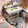 thumbnail image 5 of Kids Study Desk and Chair Set, LVYUAN Children School Drawing Desk Chair Set Height Adjustable Ergonomic Table and Chair Set with LED Lamp, Book Stand, Storage Drawer, Hook Gray, 5 of 19