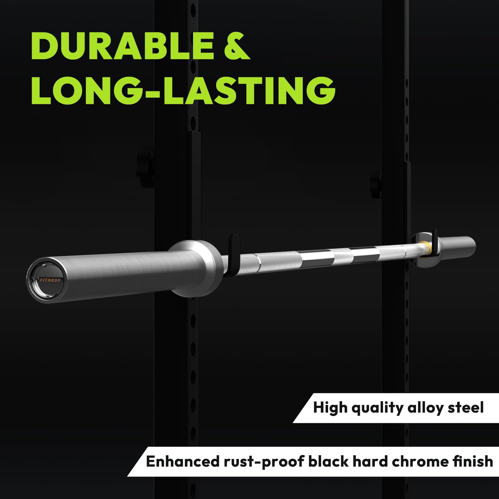 HANDBODE 7ft Olympic Barbell 45lb (20kg) - Silver, 1000lb High-Capacity Weight Bar for Bench Press and Lifting, Deadlift / Powerlifting / Squat bar for Home Gym Strength Training Workout