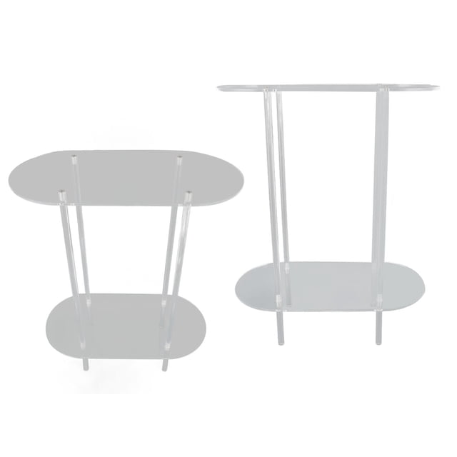 Table d'Appoint, Table Basse Ovale en Acrylique Moderne Transparente pour Salon