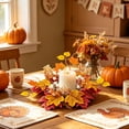 thumbnail image 6 of Halloween Decoration Indoor Outdoor Clearance Under $5.00!Autumns Candlestick Wreath Border Simulation Autumns Colors Harvests Decoration Maple Leaf Candlestick Pumpkin Wreath Halloween Berries, 6 of 6