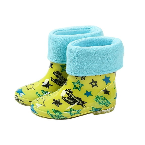 Hifoo Kids Rain Boots Girls Winter Snow Boots With Warm Comfortable Rubber Booties Toddler Outdoor Play Shoes Relaxed Fit Child Footwear