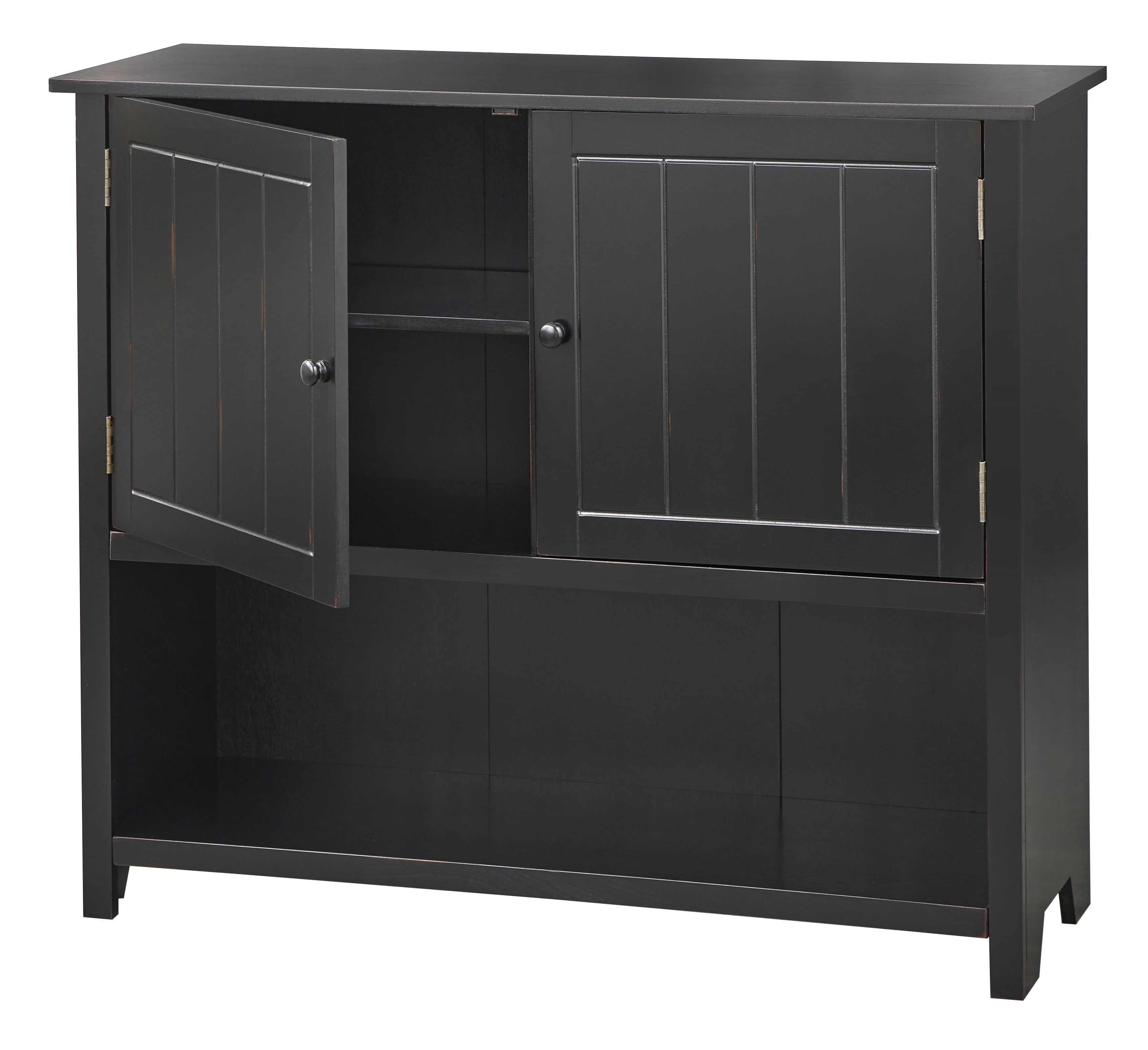 TMS Chase 42" Open Shelf Sideboard Buffet, Black