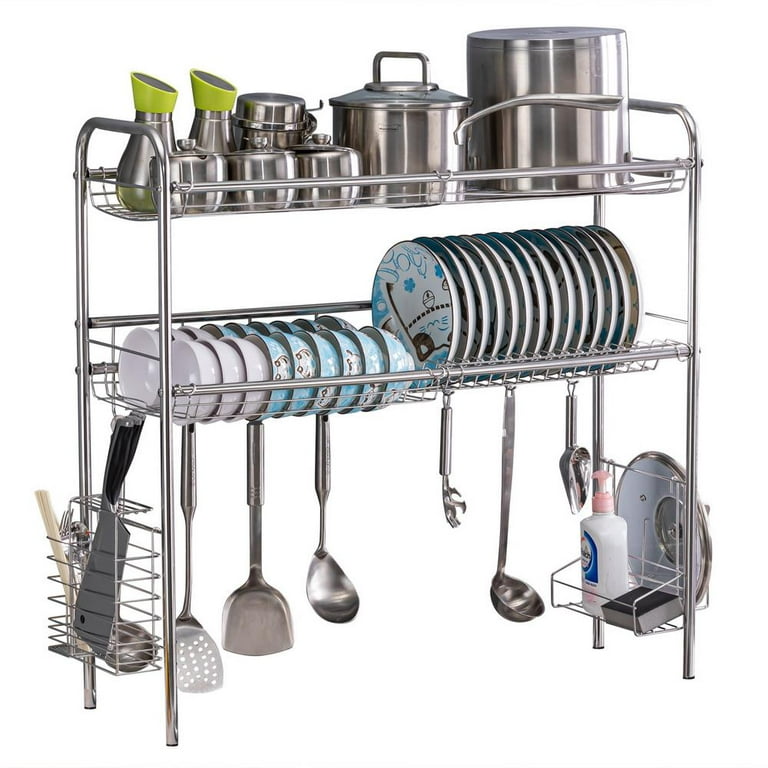 Ktaxon 2-Tier Dish Rack Dish Drying Rack, Kitchen Rack Bowl Rack