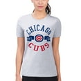 thumbnail image 4 of Women's G-III 4Her by Carl Banks Heather Gray Chicago Cubs Super-Slim Fit Lightweight City Graphic T-Shirt, 4 of 5