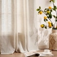 thumbnail image 2 of Cortina Jinchan de lino extra ancha, 254 x 213 cm, color beige, para sala de estar, 2 of 7
