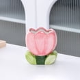 thumbnail image 2 of Porta Brochas de Maquillaje Flor de Cerámica - Diseño Elegante, Almacenaje Multifuncional y Tamaño Compacto - Organizador de Escritorio para Brochas/Plumas/ Dormitorio de Niñas, 2 of 3