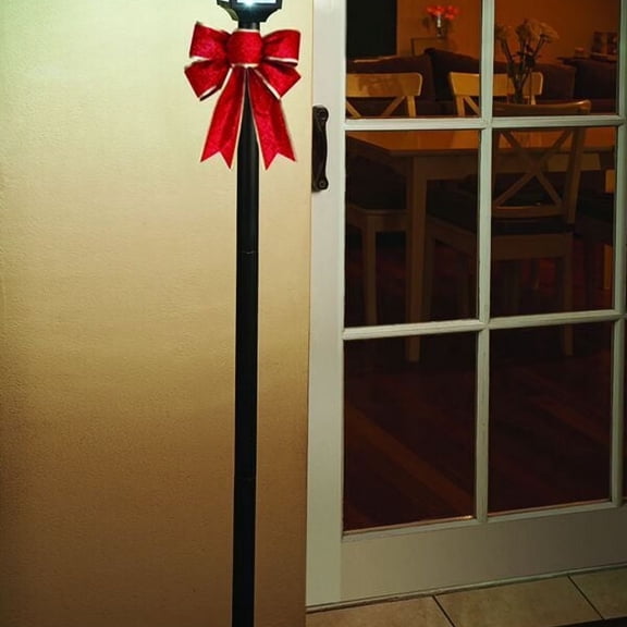 Kanstar Outdoor Lamp Post Light Art Deco Solar LED Single Head Black Water-Resistant 65 Inch