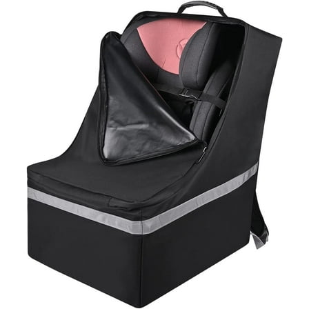 Gowinsee Heavy Duty Padded Car Seat Travel Bag for Baby Car Seats, Black