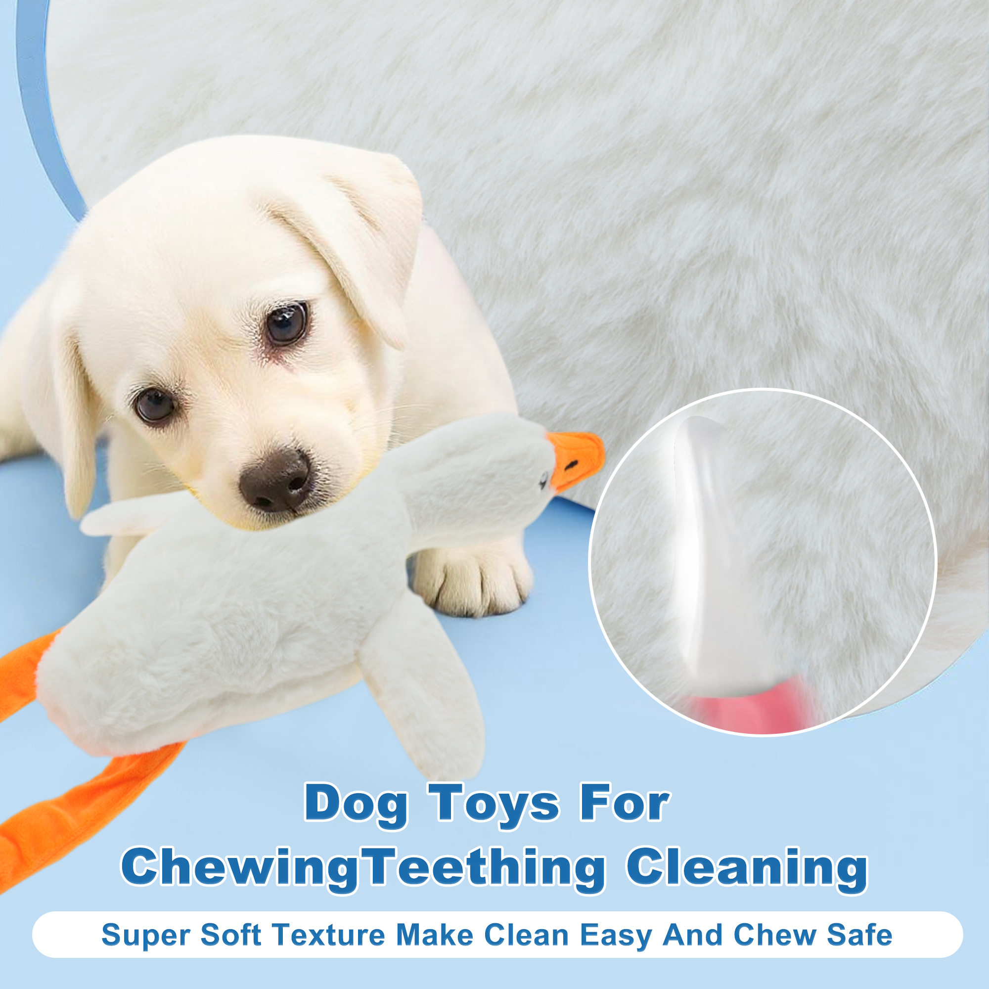 Unique Bargains Dog Toys for Aggressive Chewers Goose Chew Toy White