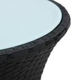 thumbnail image 3 of Mesa auxiliar VidaXL de poliratán para patio exterior, negra con cristal, 3 of 4