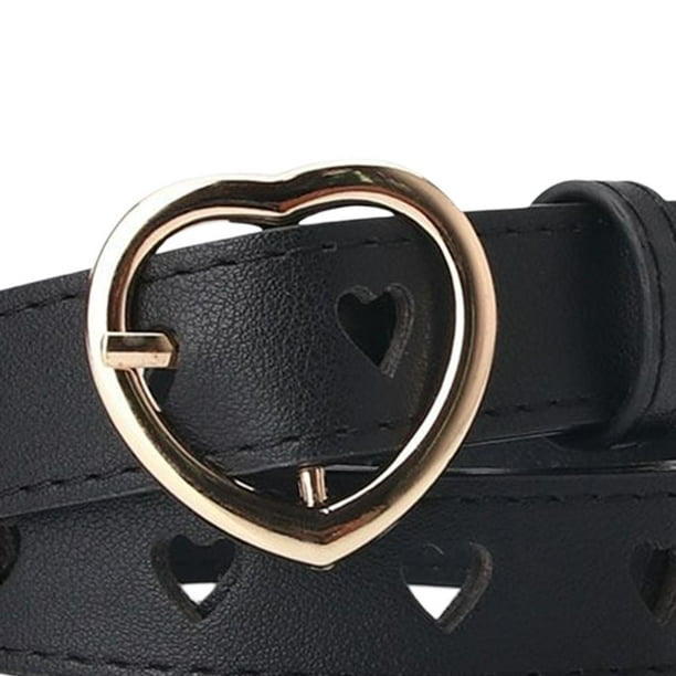 Pearl Heart Black Belt‎ Pearl Heart Buckle Elastic Belt – Charming Charlie main image 2