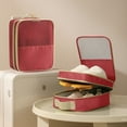 thumbnail image 4 of Hiroekza Waterproof Travel Shoe Organizer - 3 Compartment Portable Shoe Bag for Luggage Red, 4 of 6