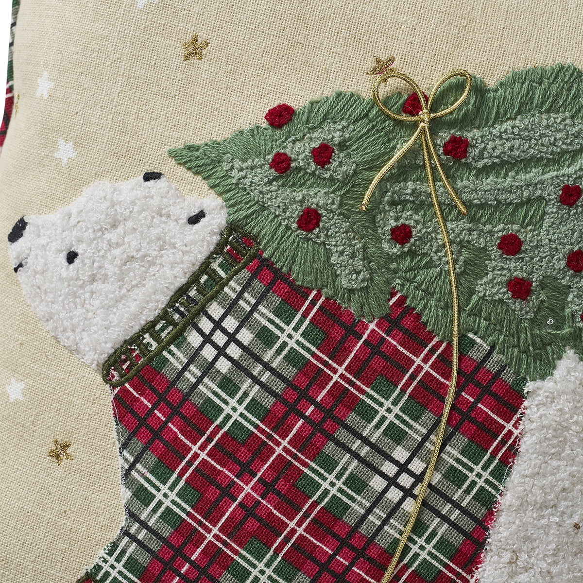 Hallmark 18" x 18" Beige Polar Bear Holiday Decorative Pillow