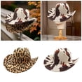 thumbnail image 2 of ROZYARD Elegant Roll Brims Top Hat with Leopard Pattern Wide Brims Hat for Party, 2 of 14
