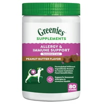 Greenies Allergy & Immune Support Sensitive Care Supplement for Dogs, Peanut Butter Flavor, 80 Count Tub