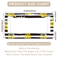 thumbnail image 3 of 1 Pcs Pineapples on Black and White Stripes License Plate Frame, License Plate Cover for Car Decorative Parts, Aluminum License Plate Bracket Holder Rust-Proof for US Standard Car, 3 of 8
