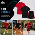 thumbnail image 3 of RBX Boys Athletic Outfit Set Performance Mesh Jersey Tees and Athletic Gym Shorts 3 Piece Outfit, 3 of 7