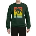 thumbnail image 2 of Tropical Palm Tree Silhouette | Mens Pop Culture Crewneck Graphic Sweatshirt, Forest Green, X-Large, 2 of 4