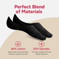 thumbnail image 3 of Calcetines No Show Eedor Invisible Liner para mujer, 3 pares, negros de 8 a 10, 3 of 8
