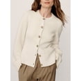 thumbnail image 2 of SUNSIOM Cardigan Uni pour Femmes Manches Longues Col Rond Boutonné Pull Tricoté avec Poches, 2 of 6