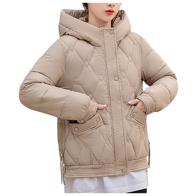 Puntoco Abrigo Moda Mujer Cremallera Manga Larga Abajo Chaqueta De Algodón Algodón Color Sólido Chaqueta Liquidación Puntoco Puntoco-1