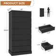 thumbnail image 3 of 8 Drawer Dresser for Bedroom, Modern Black Tall Chest of Drawers Wood Storage Cabinet for Living Room, 3 of 8