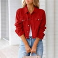 thumbnail image 6 of LYMAYTER Women Fashion Jacket Washed Button Up Cropped Short Denim Jacket Spring/Summer Long Sleeve Coats S-3XL, 6 of 8