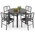 thumbnail image 4 of Costway 5-Piece Round Dining Table Set, Space-saving Dinette Table Set with Storage Shelf Gray + Black, 4 of 10