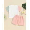 thumbnail image 3 of Bagilaanoe 2pcs Toddler Baby Girls Shorts Set Short Sleeve Letter Embroidery T Shirt Tops + Shorts 6M 12M 18M 24M 3T Kids Casual Summer Clothes, 3 of 8