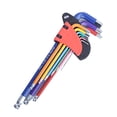 thumbnail image 2 of S SERENABLE Metric Ball End Hex Key Wrench Set Coloured Screwdriver L Type Machine Furniture ball end long, 2 of 9