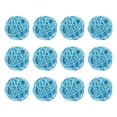 thumbnail image 1 of Unique Bargains 12 Pcs Wicker Rattan Balls 1.6 Inch Rattan Decorative Balls for Vase Fillers Home Decor Light Blue, 1 of 5