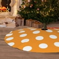 thumbnail image 2 of Cauagu 30" Christmas Tree Skirt Orange And White Polka Dot Pattern Christmas Tree Decorations Tree Mat for Xmas Decorations Occasion Holiday Home Decor -30", 2 of 7