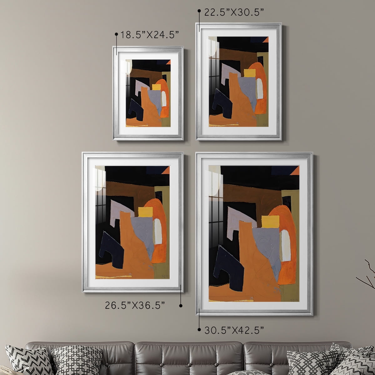 Wexford Home The Olive Press Rooom Premium Framed Print, 18.5" x 24.5" - Ready to Hang, Silver (Set of 2)