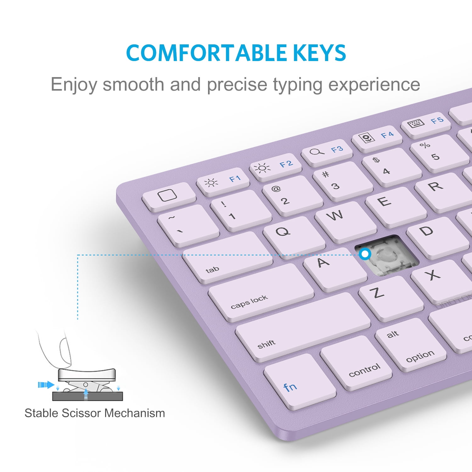 Bluetooth Wireless Keyboard Compatible with iPad 11/10th Generation, iPad 10.2 (9th/8th/7th), iPad Pro 13/12.9/11 inch, iPad Air/Mini and More iOS Devices, OMOTON,Purple