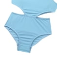 thumbnail image 6 of inhzoy Gymnastic Leotards for Girls One-Piece Cutout Side Ballet Dancewear Activewear Sky_Blue 8, 6 of 7