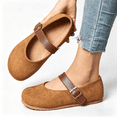 thumbnail image 6 of Women's Faux Suede Mary Jane Flats, Adjustable Buckle Strap Leopard Print Casual Shoes, 6 of 6