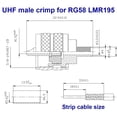 thumbnail image 5 of Methold 5 unids/set UHF PL-259 PL259 macho-enchufe crimpado conector coaxial adaptador Ham Radio conector RF RG58 Cable coaxial Teléfono y Comunicación, 5 of 5
